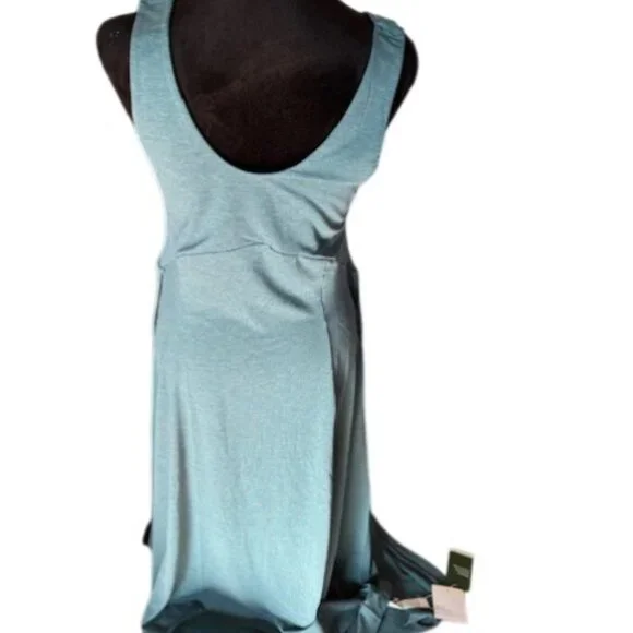 Halara U Neck Flowy Maxi Casual Tank Dress Jade Green NWT Small - Picture 3 of 7